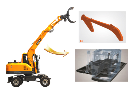 宝鼎BD80W轮式抓木机结构件坚固