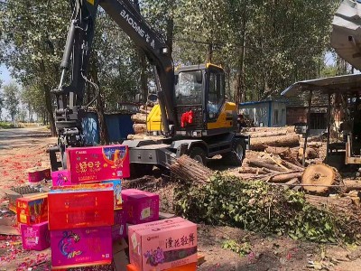 宝鼎轮式挖掘机抓木机