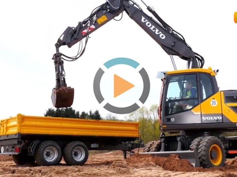 轮式挖掘机多种工况视频介绍-沃尔沃轮式挖掘机展示-宝鼎厂家