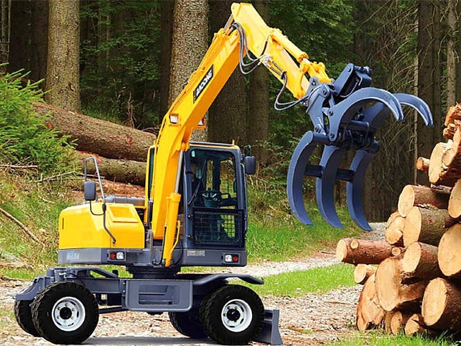 宝鼎BD80W新款轮式挖掘机抓木机上市